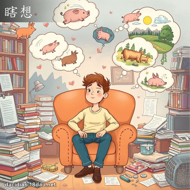 瞎想 - 國語大辭典配圖