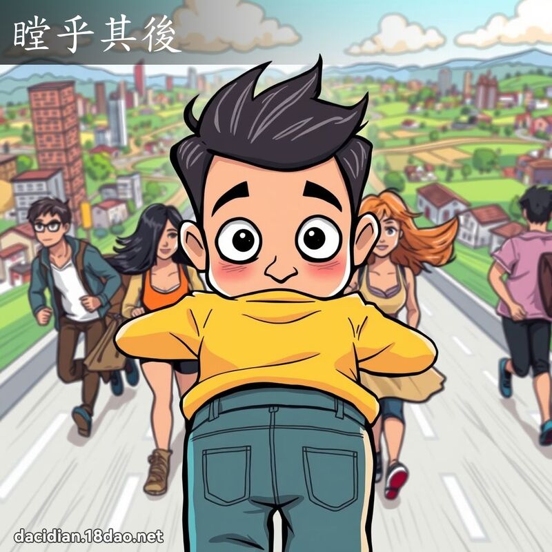 瞠乎其後 - 國語大辭典配圖