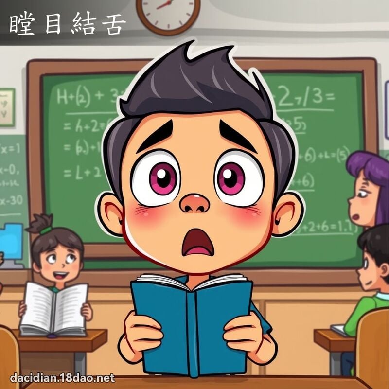 瞠目結舌 - 國語大辭典配圖