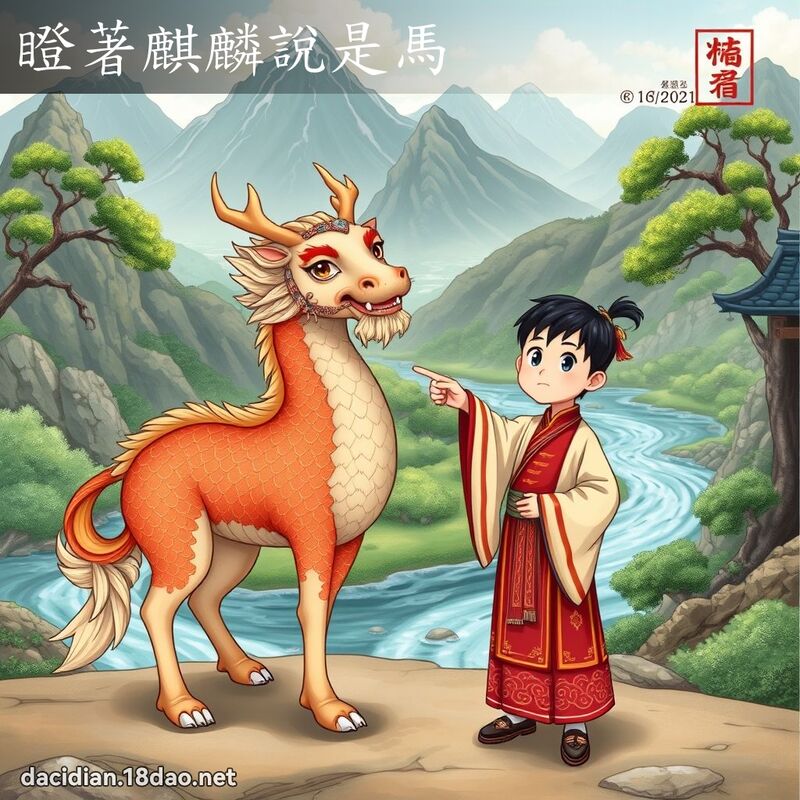 瞪著麒麟說是馬 - 國語大辭典配圖