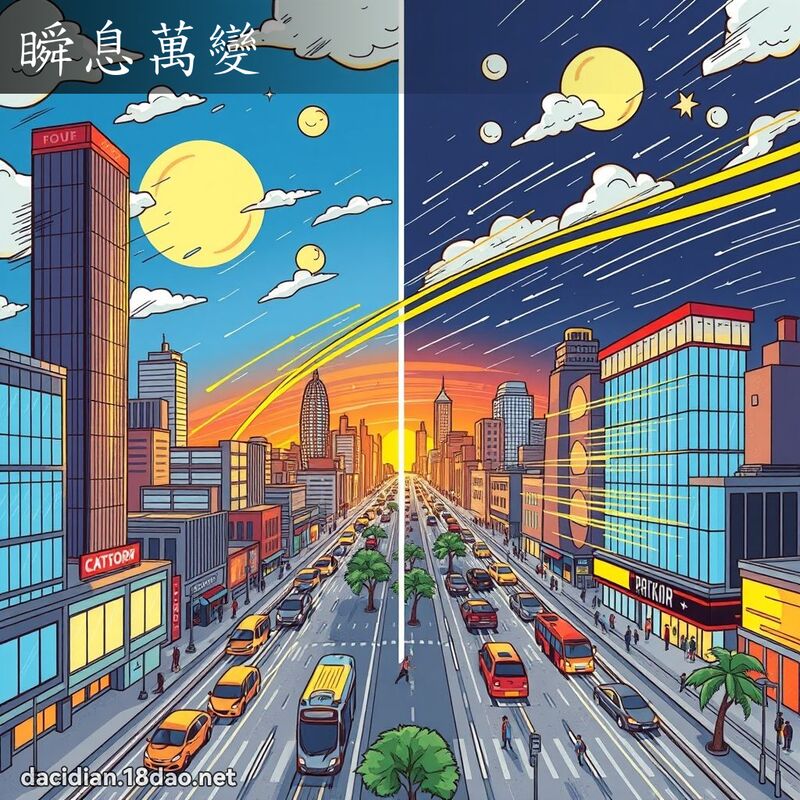 瞬息万变 - 国语大辞典配图