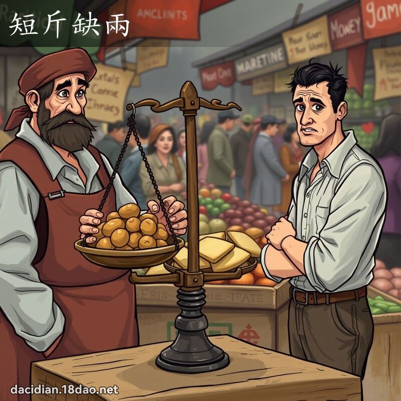 短斤缺兩 - 國語大辭典配圖