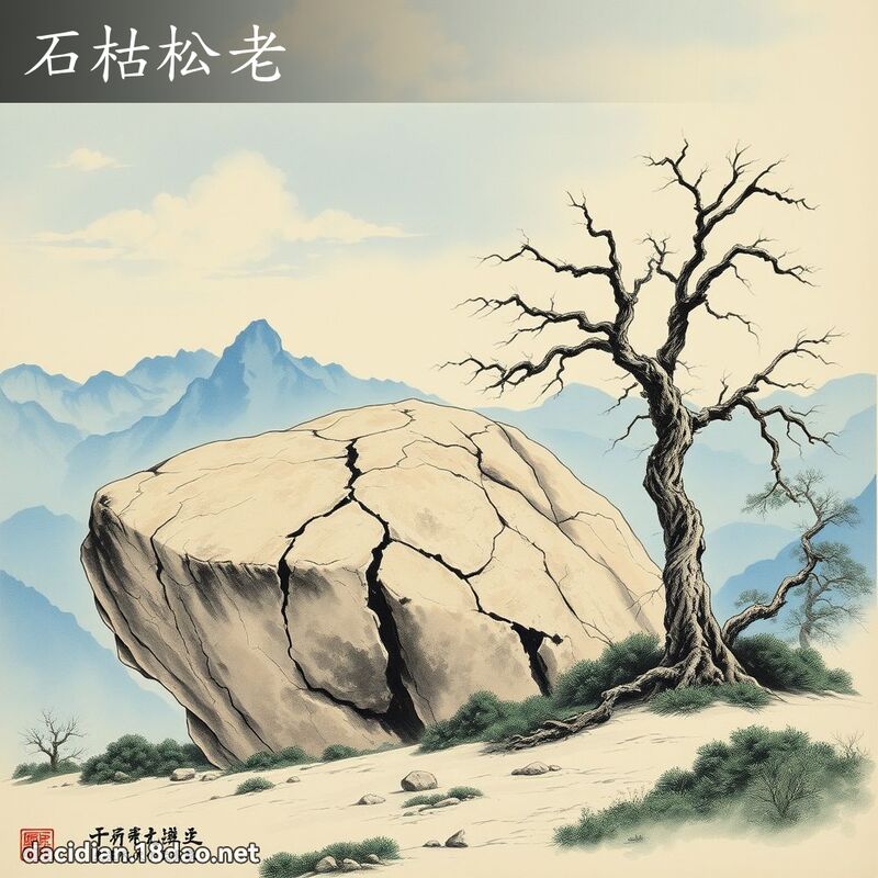石枯松老 - 国语大辞典配图