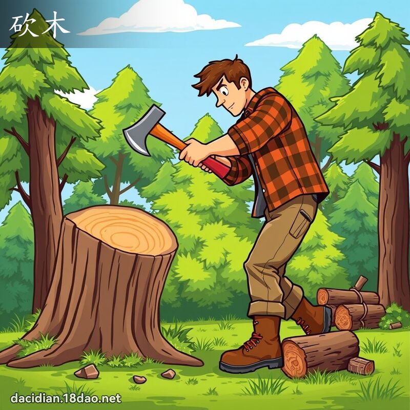 砍木 - 國語大辭典配圖