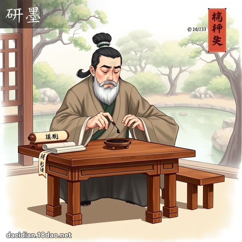 研墨 - 国语大辞典配图