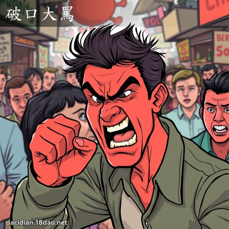 破口大骂 - 国语大辞典配图
