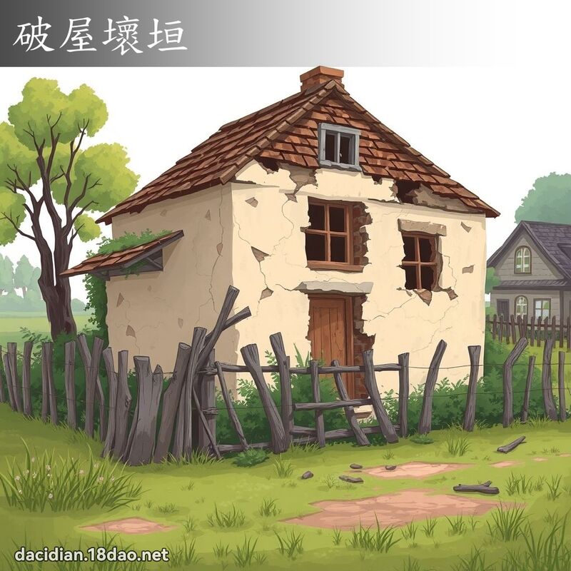 破屋坏垣 - 国语大辞典配图