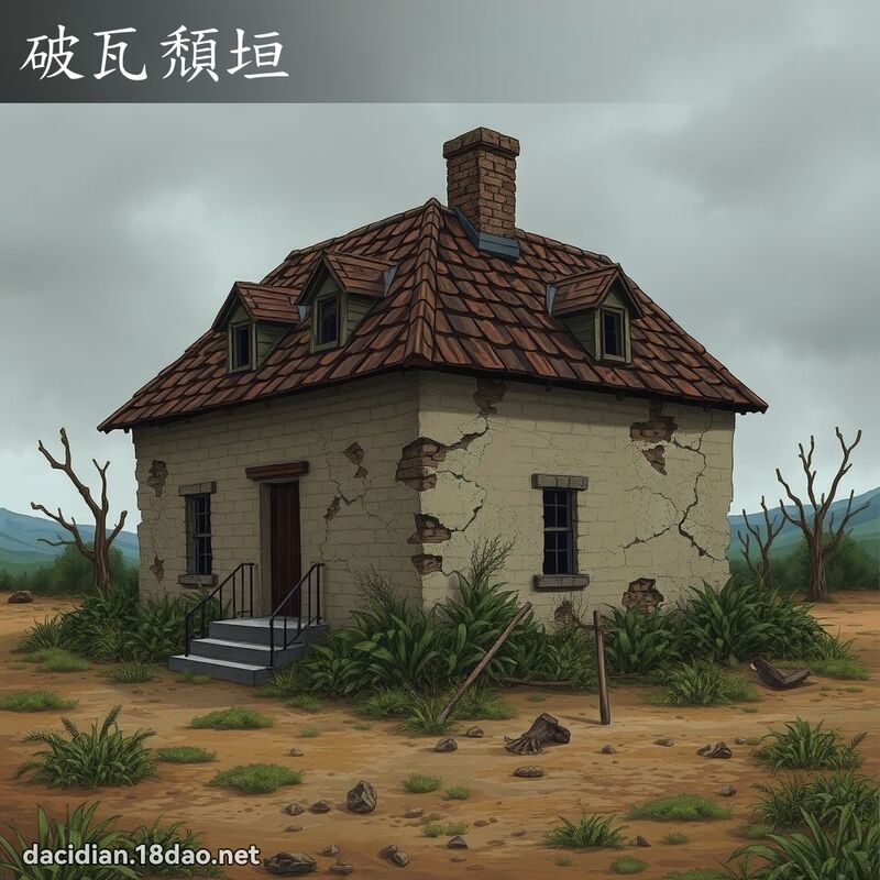 破瓦頹垣 - 國語大辭典配圖