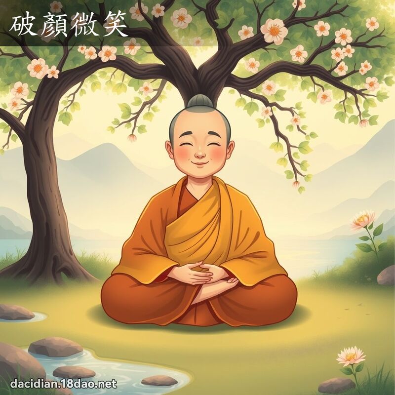 破顏微笑 - 國語大辭典配圖