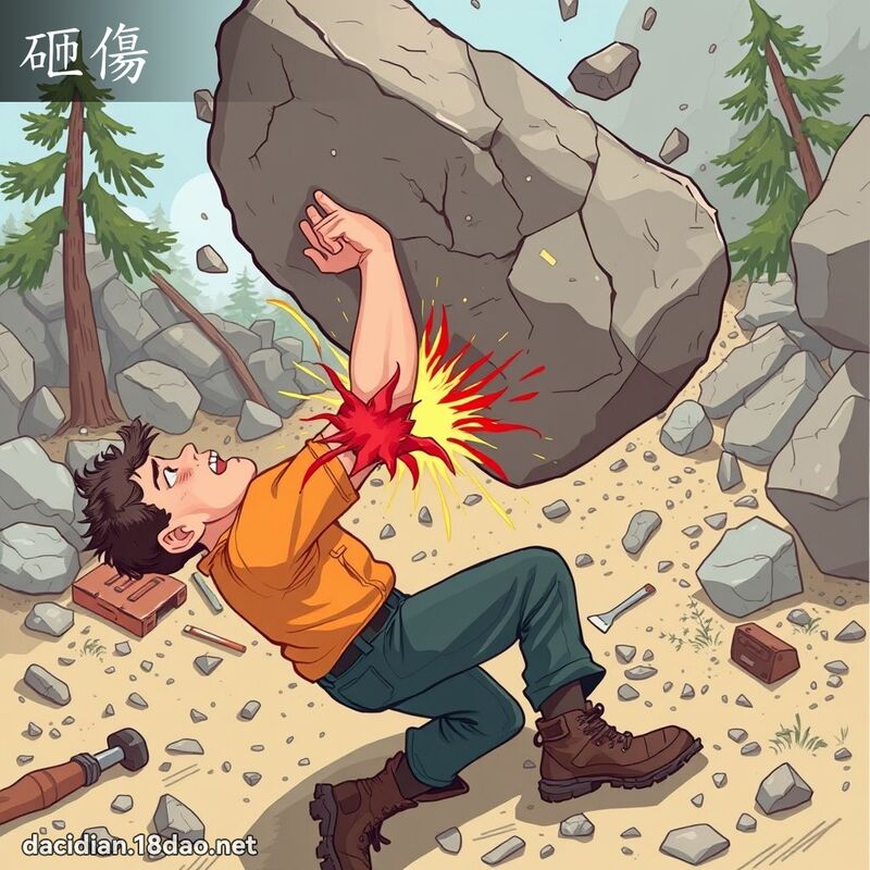 砸傷 - 國語大辭典配圖