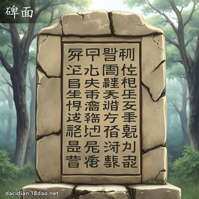 碑面 - 國語大辭典配圖