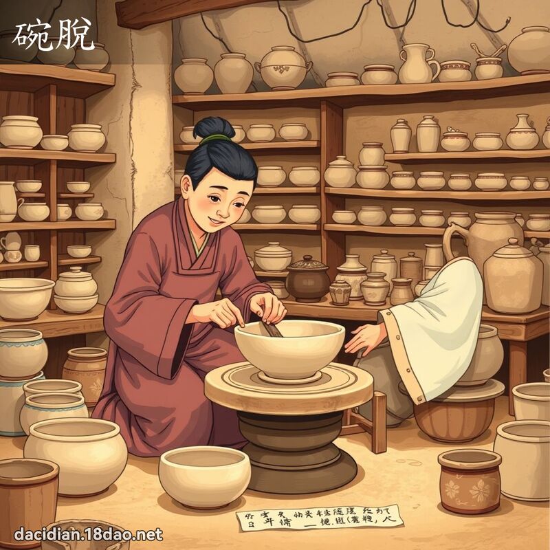 碗脱 - 国语大辞典配图