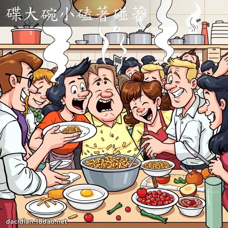 碟大碗小磕著碰著 - 国语大辞典配图