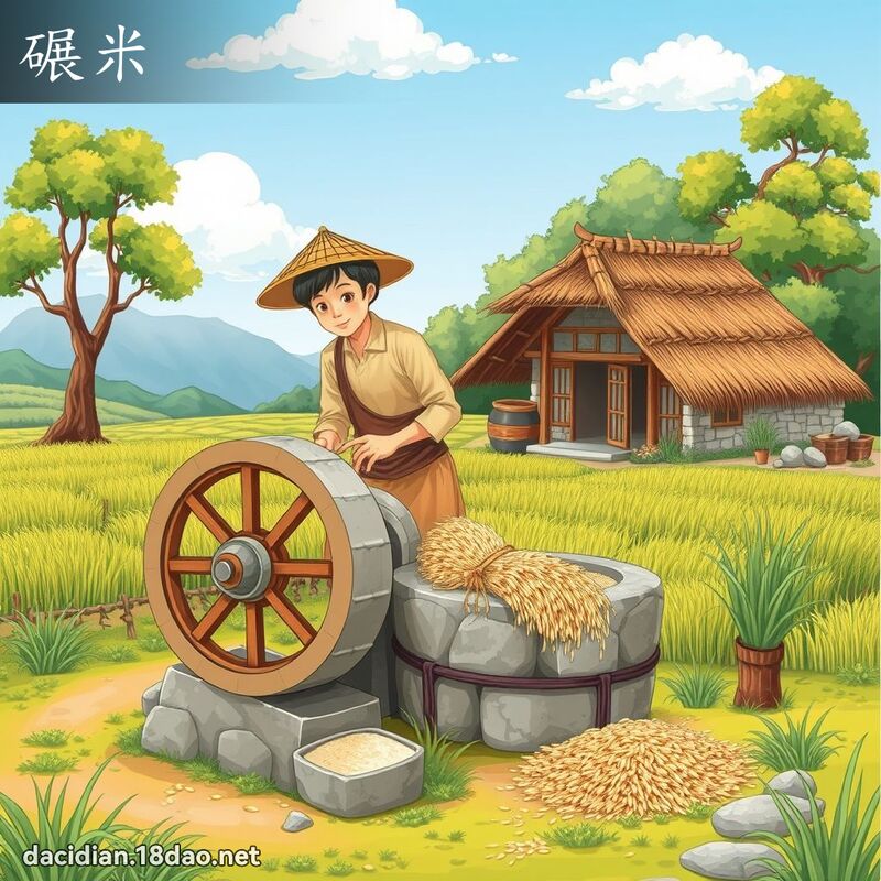 碾米 - 國語大辭典配圖