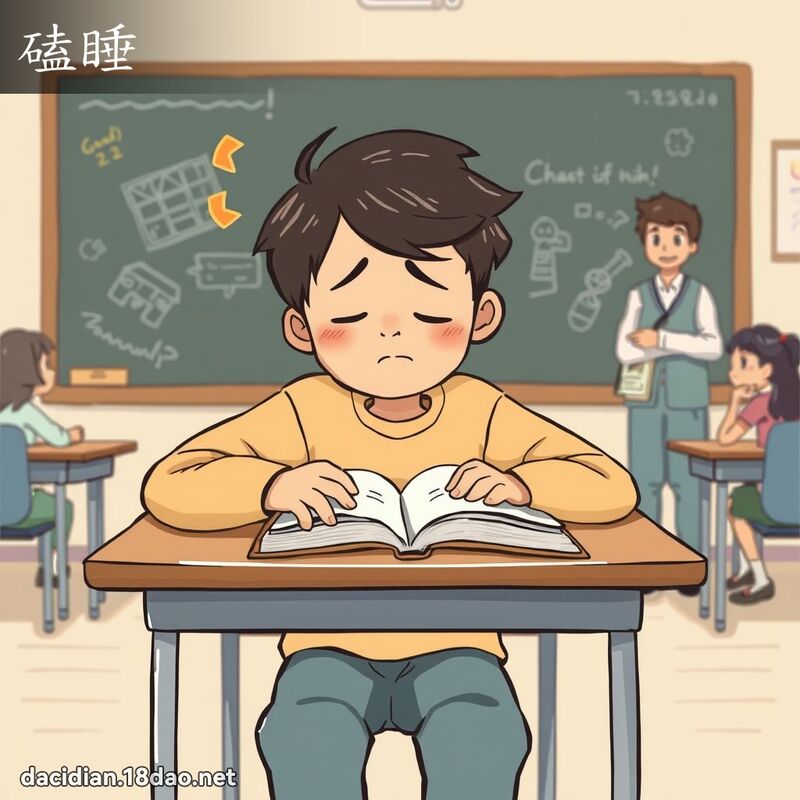磕睡 - 国语大辞典配图