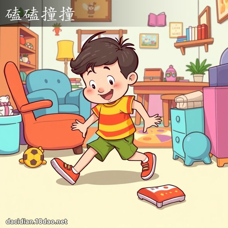 磕磕撞撞 - 国语大辞典配图