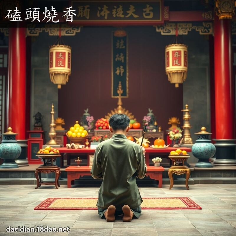 磕头烧香 - 国语大辞典配图