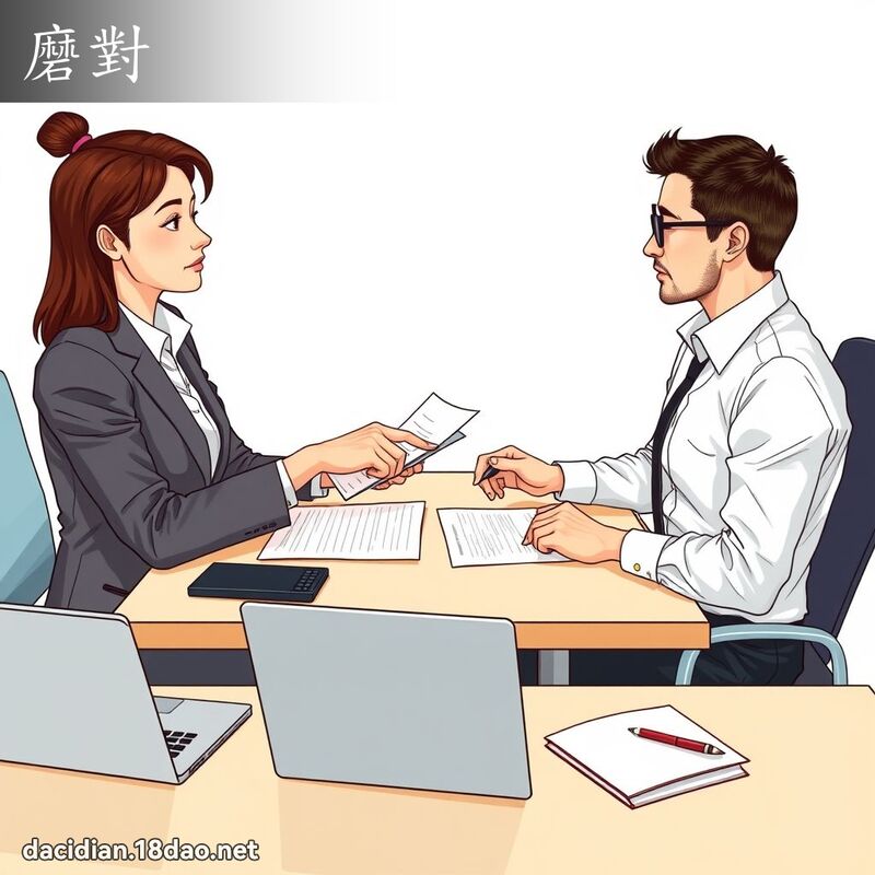 磨對 - 國語大辭典配圖