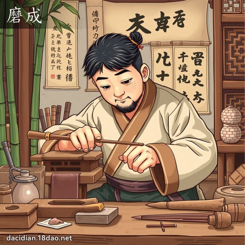 磨成 - 國語大辭典配圖