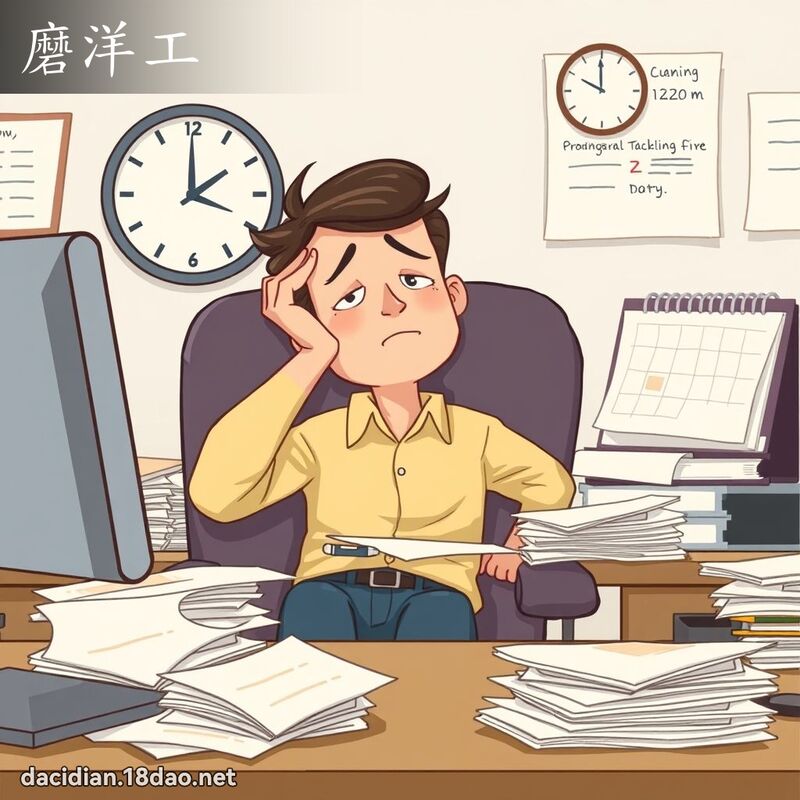 磨洋工 - 國語大辭典配圖