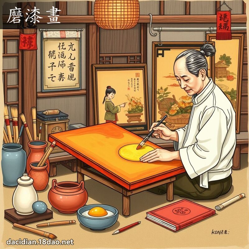 磨漆画 - 国语大辞典配图