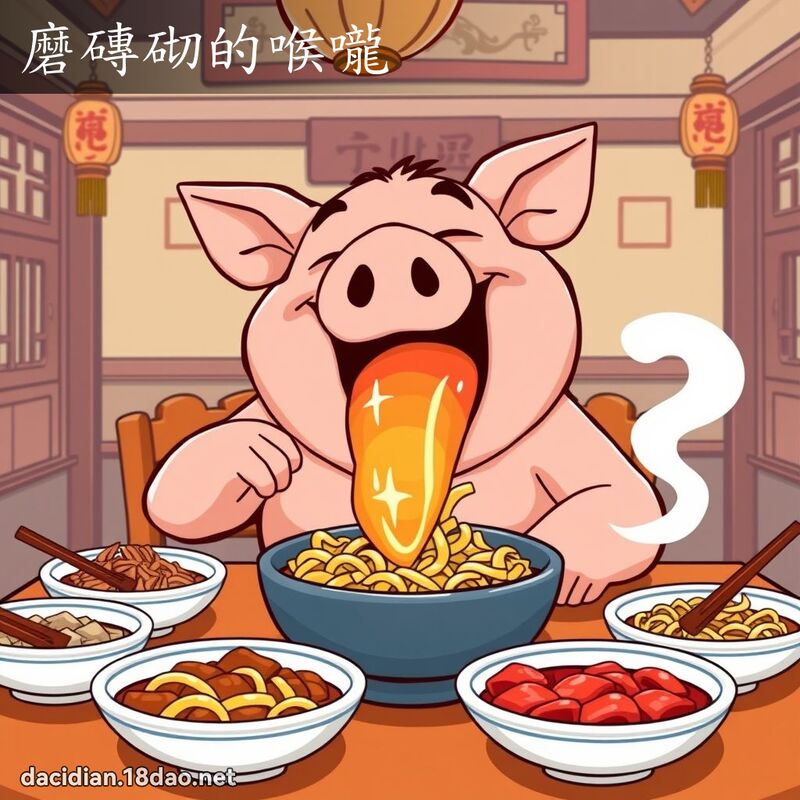 磨砖砌的喉咙 - 国语大辞典配图