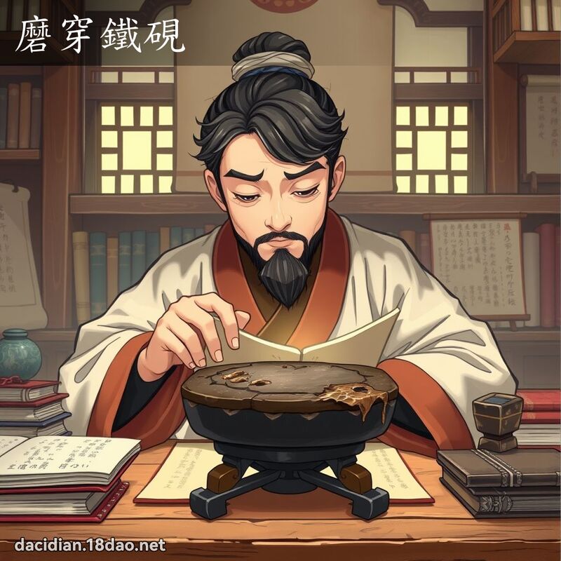 磨穿鐵硯 - 國語大辭典配圖