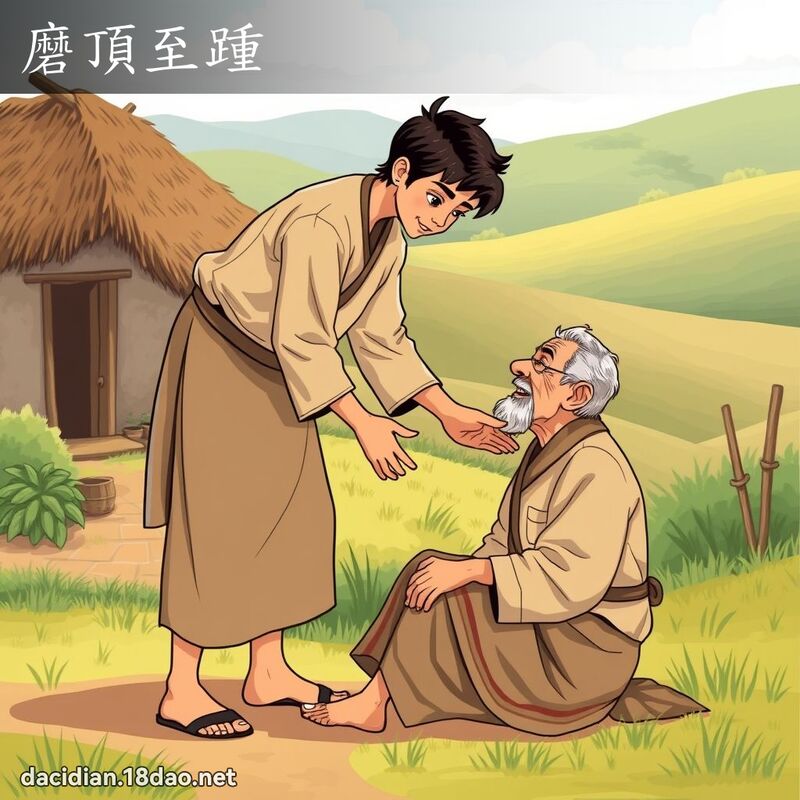 磨顶至踵 - 国语大辞典配图