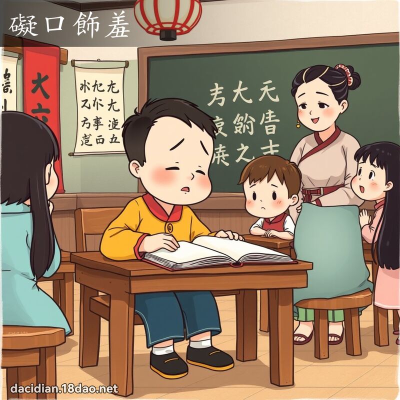 碍口饰羞 - 国语大辞典配图