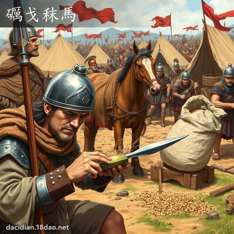 礪戈秣马 - 国语大辞典配图