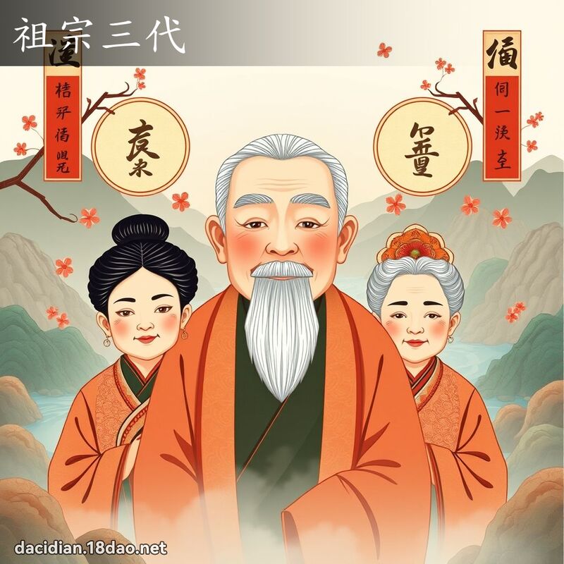 祖宗三代 - 國語大辭典配圖