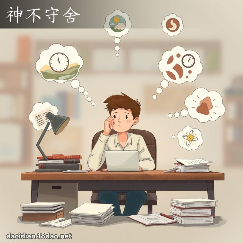 神不守舍 - 國語大辭典配圖
