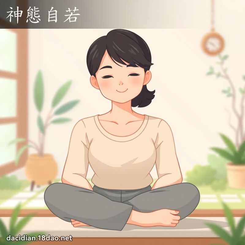 神態自若 - 國語大辭典配圖