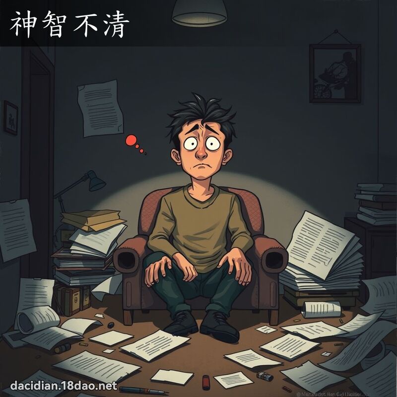 神智不清 - 国语大辞典配图