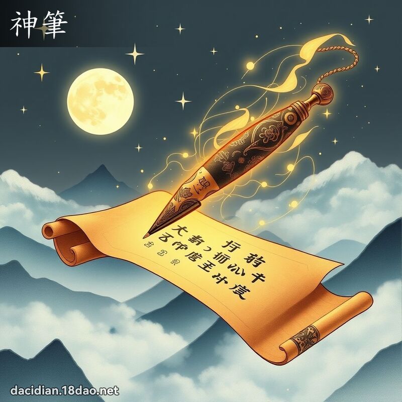 神筆 - 國語大辭典配圖