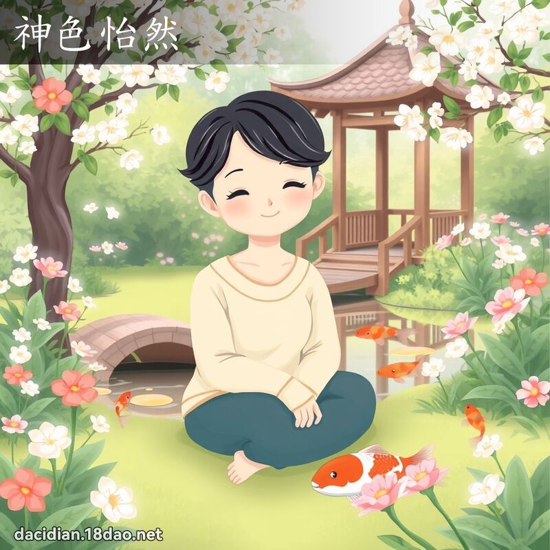 神色怡然 - 国语大辞典配图