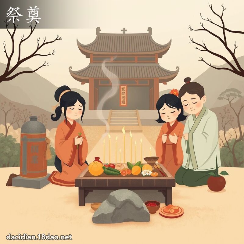 祭奠 - 国语大辞典配图