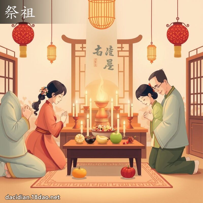 祭祖 - 国语大辞典配图