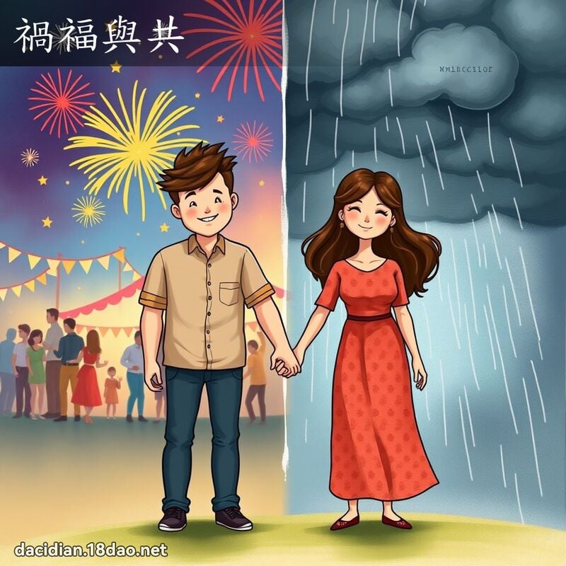 祸福与共 - 国语大辞典配图