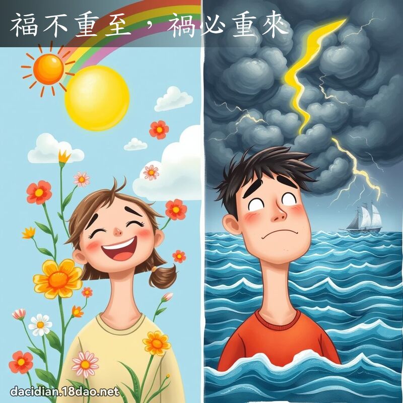 福不重至，祸必重来 - 国语大辞典配图