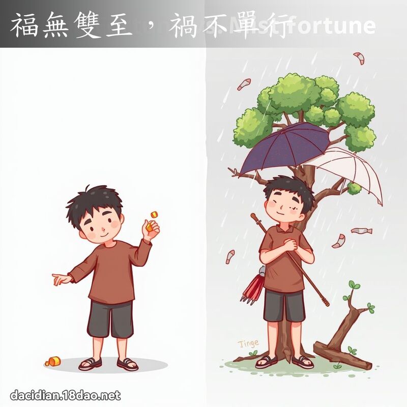福無雙至，禍不單行 - 國語大辭典配圖