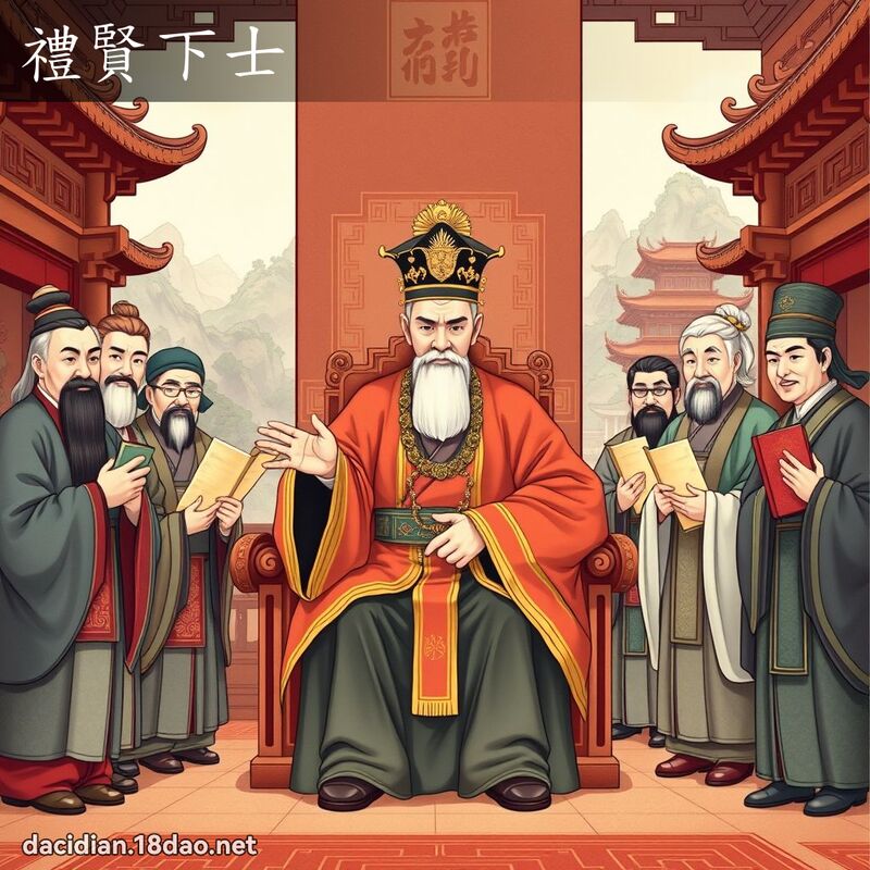 礼贤下士 - 国语大辞典配图