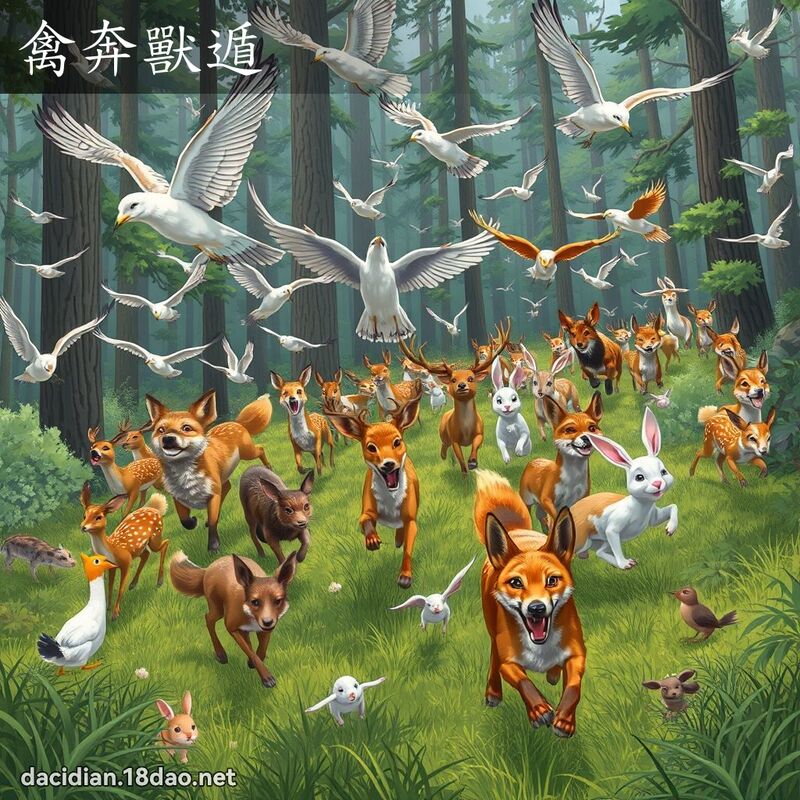 禽奔獸遁 - 國語大辭典配圖