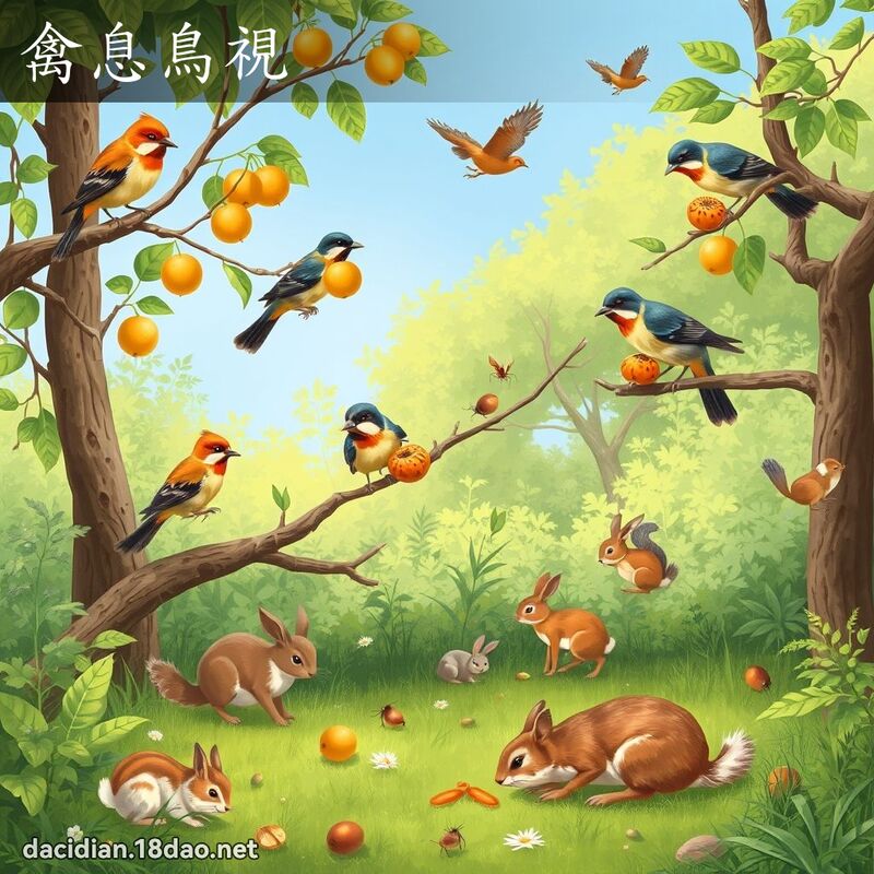 禽息鳥視 - 國語大辭典配圖