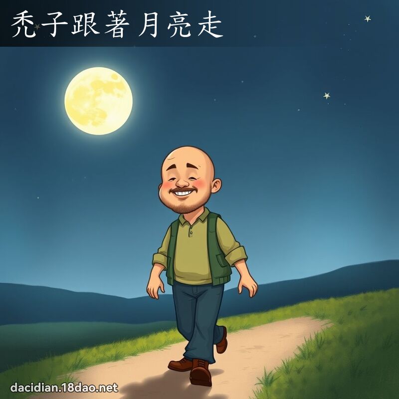禿子跟著月亮走 - 國語大辭典配圖