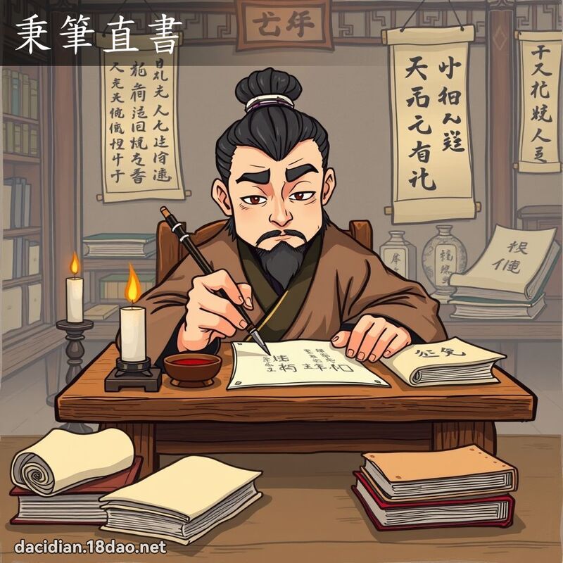 秉筆直書 - 國語大辭典配圖
