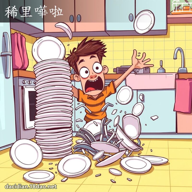 稀里哗啦 - 国语大辞典配图