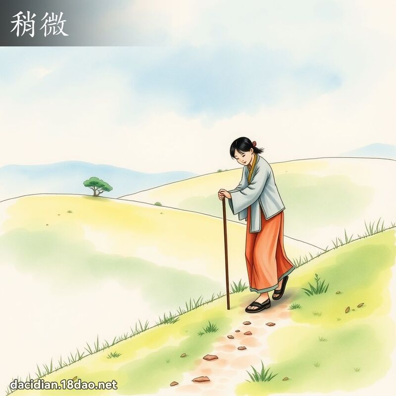 稍微 - 國語大辭典配圖