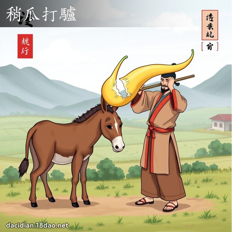 稍瓜打驴 - 国语大辞典配图