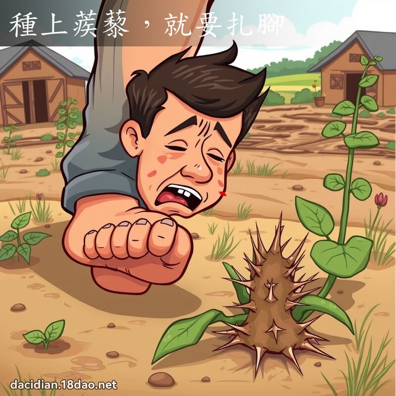 種上蒺藜，就要扎腳 - 國語大辭典配圖